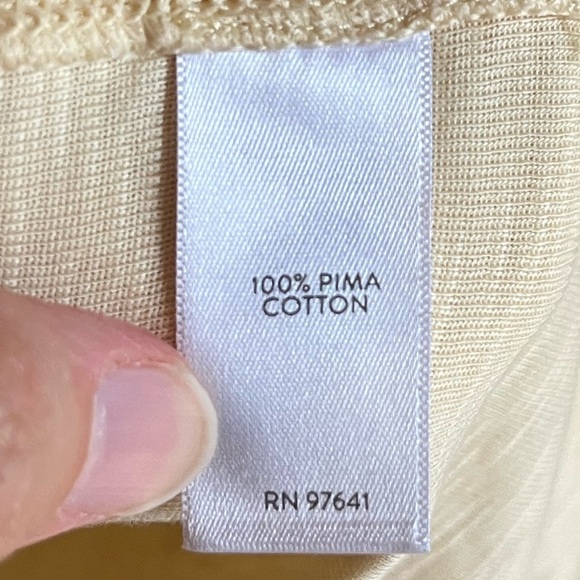 J. Jill Pima Elliptical Tunic Heathered Cream Yellow Coastal Grandma Beach Sz Lg - Picture 8 of 8